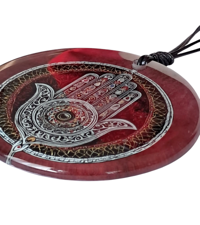 Füzyon Cam Dekor - Fatmaana eli  - Hamsa - Cam Duvar Süsü - 30 cm ÇAP